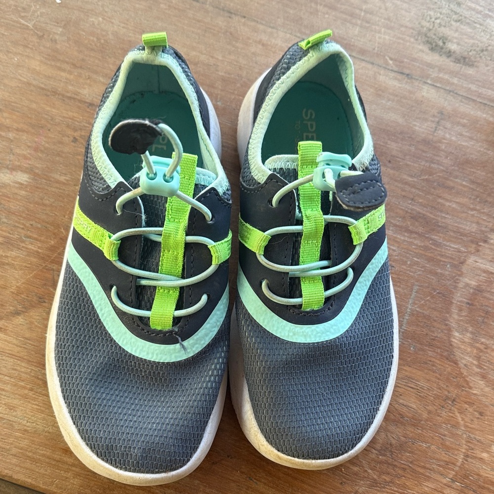 Sperry Kids Sneakers - Gray and Lime